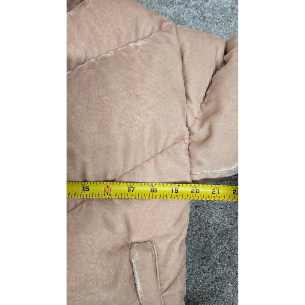 ARITZIA Wilfred Cloud Puff Velvet Goose Down Puffer Coat Jacket Pink XS READ‎